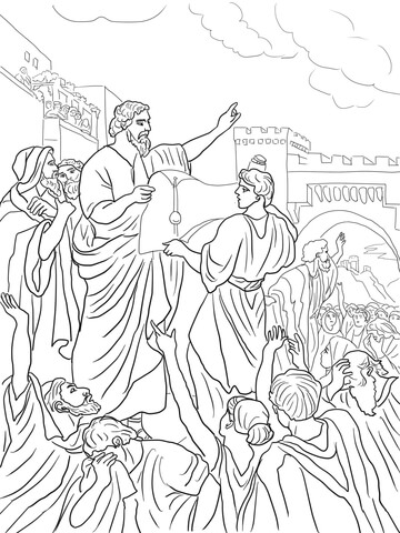 Ezra Reading The Torah Scroll Coloring Page